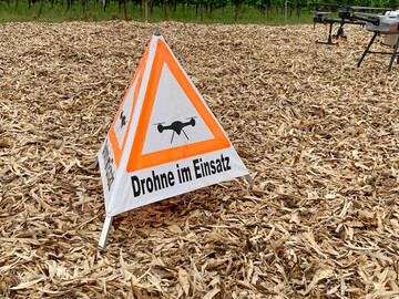 Zur Bekmpfung von Pilzkrankheiten im Weinbau sind Drohnen im Einsatz. 
