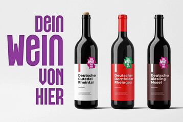 Label und Claim der Kampagne Dein Wein von Hier. Sie soll den Blick im Lebensmitteleinzelhandel auf deutschen Wein lenken.
