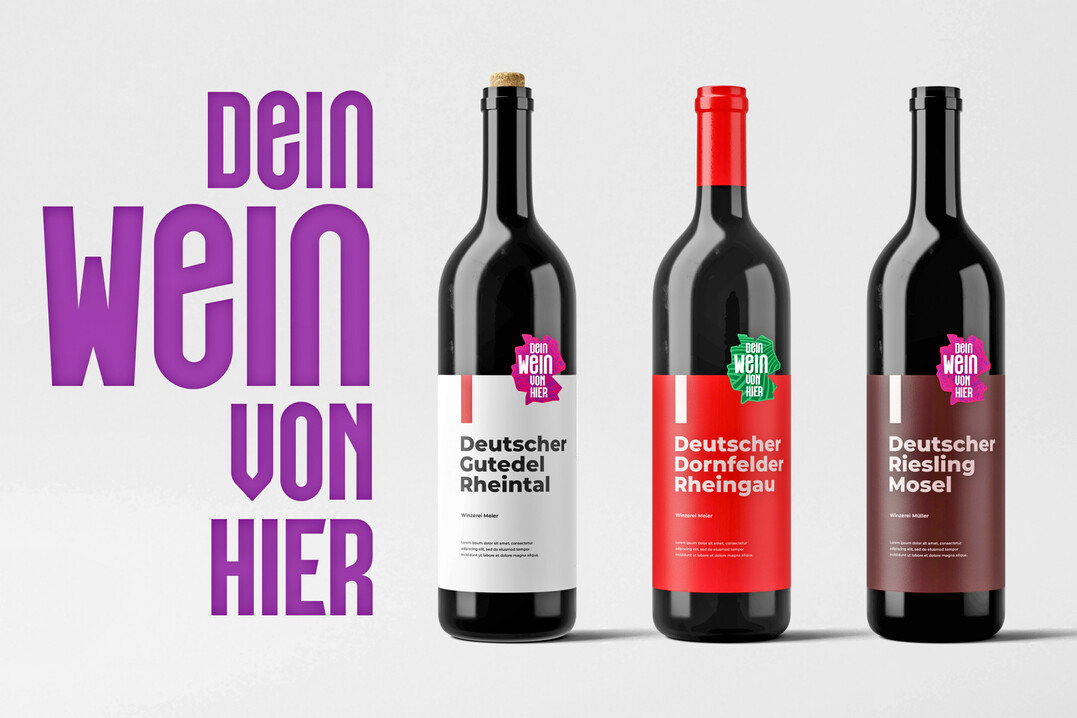 Label und Claim der Kampagne Dein Wein von Hier. Sie soll den Blick im Lebensmitteleinzelhandel auf deutschen Wein lenken.