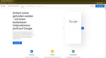 Ein Unternehmensprofil bei Google (My Business) kann kostenlos angelegt werden. 