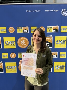 Anja Gemmrich bei der Preisverleihung Tourismushelden Baden-Wrttemberg 2023.