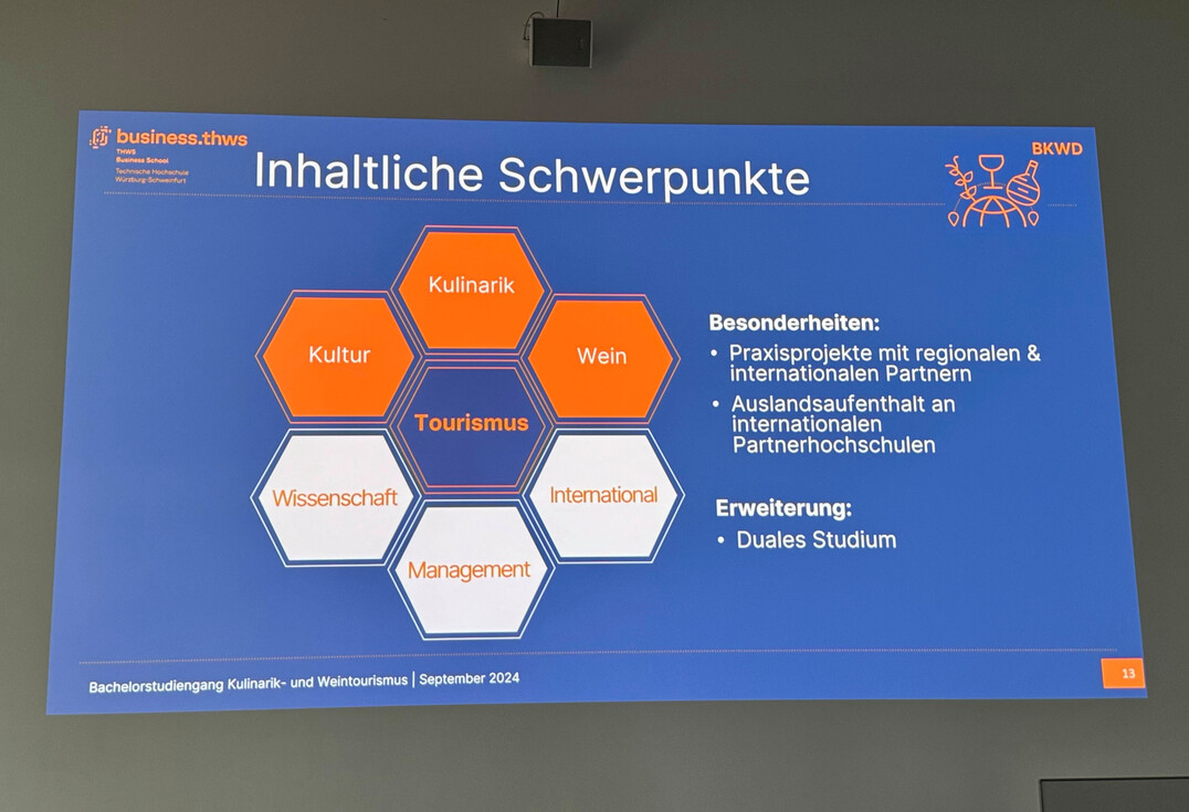 Die Schwerpunkte des neuen Studiengangs Kulinarik- und Weintourismus. 