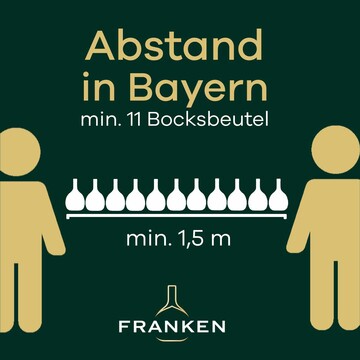 In Franken gilt: Mindestens elf Bocksbeutel Abstand.