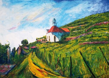 Auf Schloss Wackerbarth sind die Ergebnisse des Kunstprojekts Knstlerblicke auf 20 Jahre Erlebnisweingut zu bewundern.