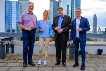 Am 21. Juli traf sich der neue Vorstand zur konstituierenden Sitzung in Frankfurt (v.l.): Frank Seck, Cornelia Schmitz, Carsten Wipfler und Moritz Krning (nicht im Bild: Petra Grauer).
