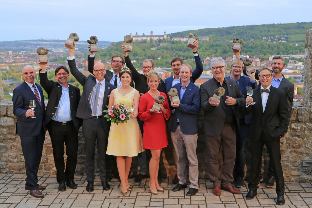 Die strahlenden Sieger von Best of Gold 2019 auf der Würzburger Steinburg.