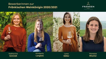Die vier Bewerberinnen fr das Amt der 65. Frnkischen Weinknigin.