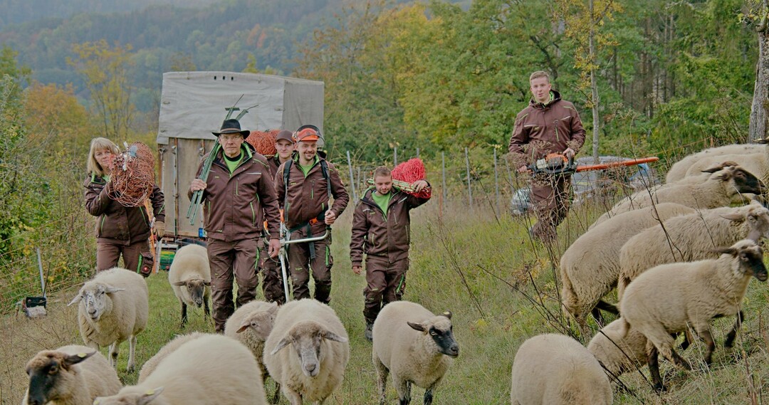   2. Preis Engagierte Personen: Landschaftspflegebetrieb Haag: Hier packt die ganze Familie an (Dieter Haag, 2. v. l).