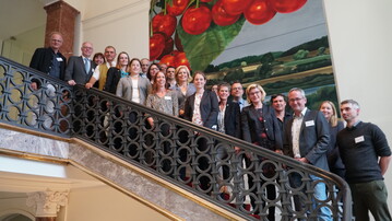Bescheidbergabe an die Zuwendungsempfnger im Bundesministerium fr Ernhrung und Landwirtschaft mit Bundesministerin Julia Klckner. 