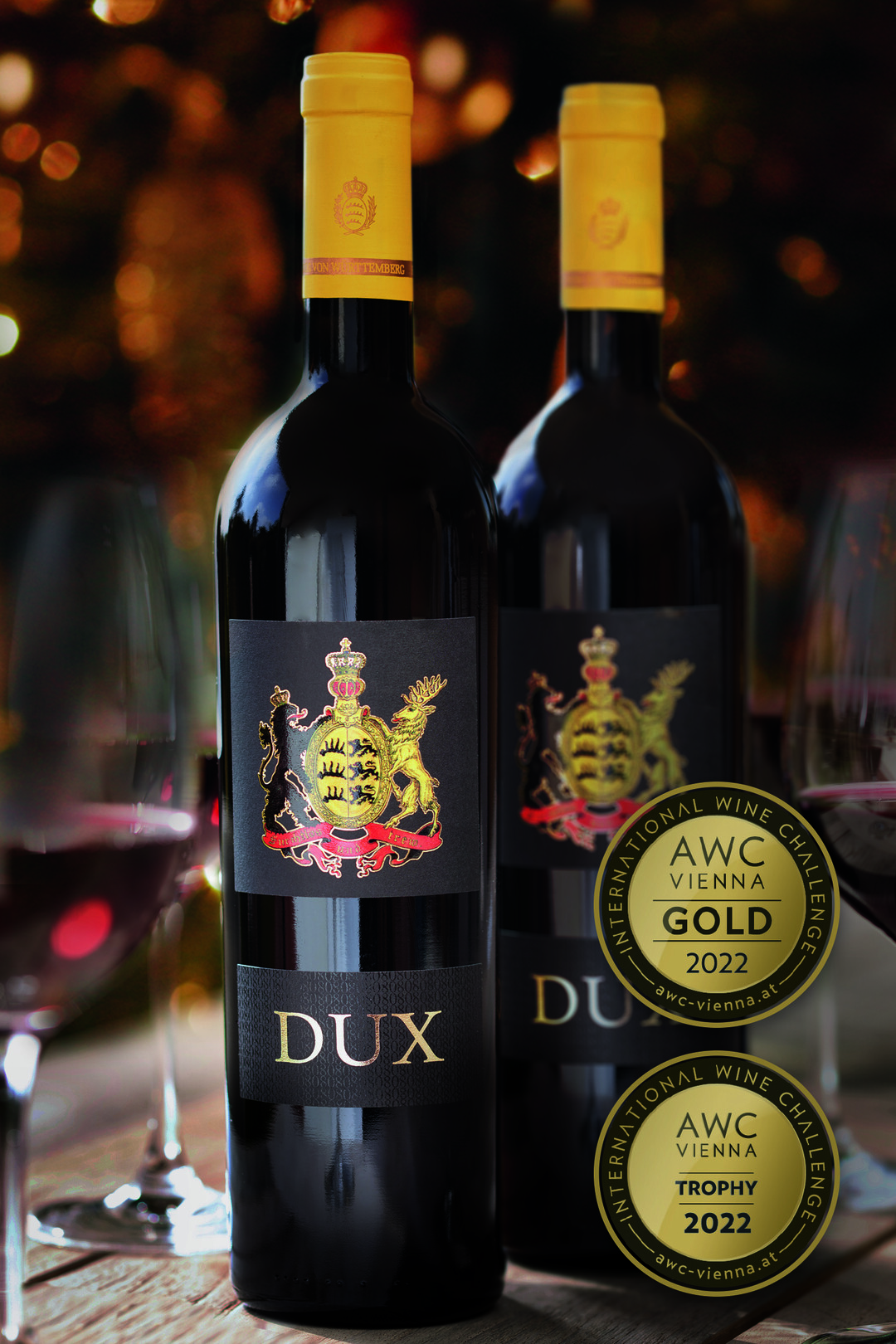Die Rotwein-Cuve DUX des Jahrgangs 2019 wurde als hchstbewerteter Rotwein des internationalen Wettbewerbs AWC Vienna mit dem sensationellen Special-Trophy Best red wine of the year 2022 und dem 1. Platz in der Kategorie Cuve Rot belohnt.