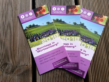 Das kompletten Jahresprogramm der Weinerlebnisfhrer Wrttemberg liegt jetzt als Flyer bei Weinerzeugern, Kommunen und Tourismusbros bereit.