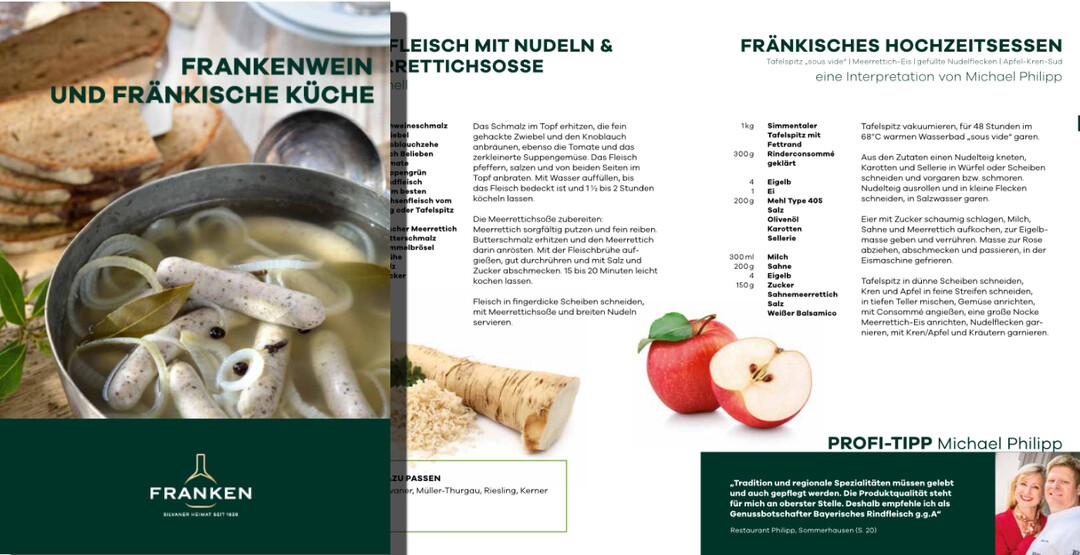 Das beliebte Rezeptheft "Frankenwein und Fränkische Küche" erstrahlt in neuem Design.