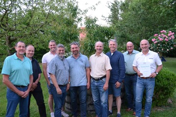 Die Fhrungsmannschaft der Hagelabwehr Ortenau mit dem scheidenden Vorstandsmitglied Wendelin Obrecht (rechts): V.l. Michael Boos, Arno Zrcher, Jochen Adam, Manfred Bannwarth, Stefan Huschle, Franz Benz, Martin Bhr und Erich Kiefer.