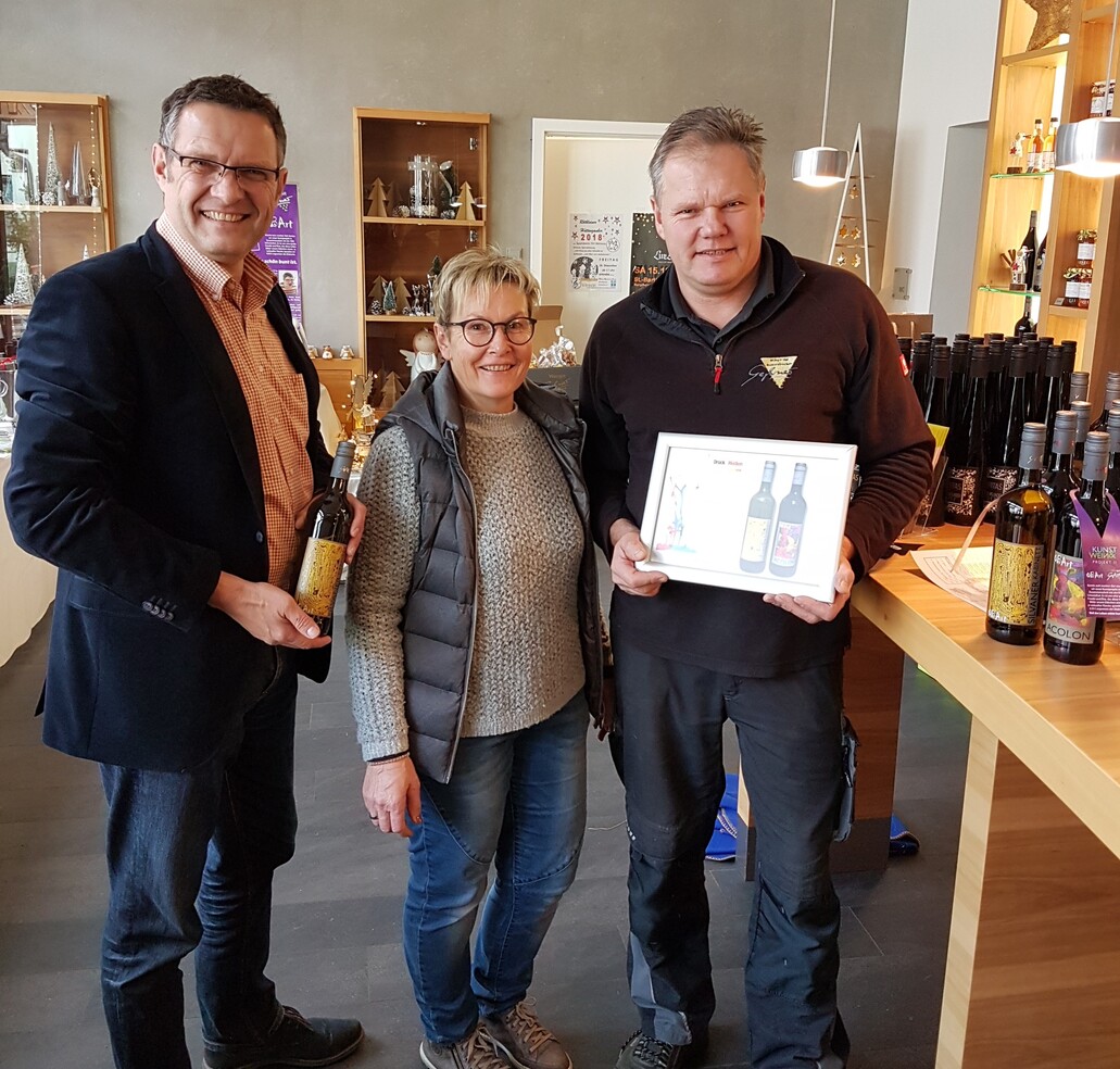 Gert Eckert, Inge Gener, Uwe Gener mit dem Titel Veredeler des Jahres 2018.