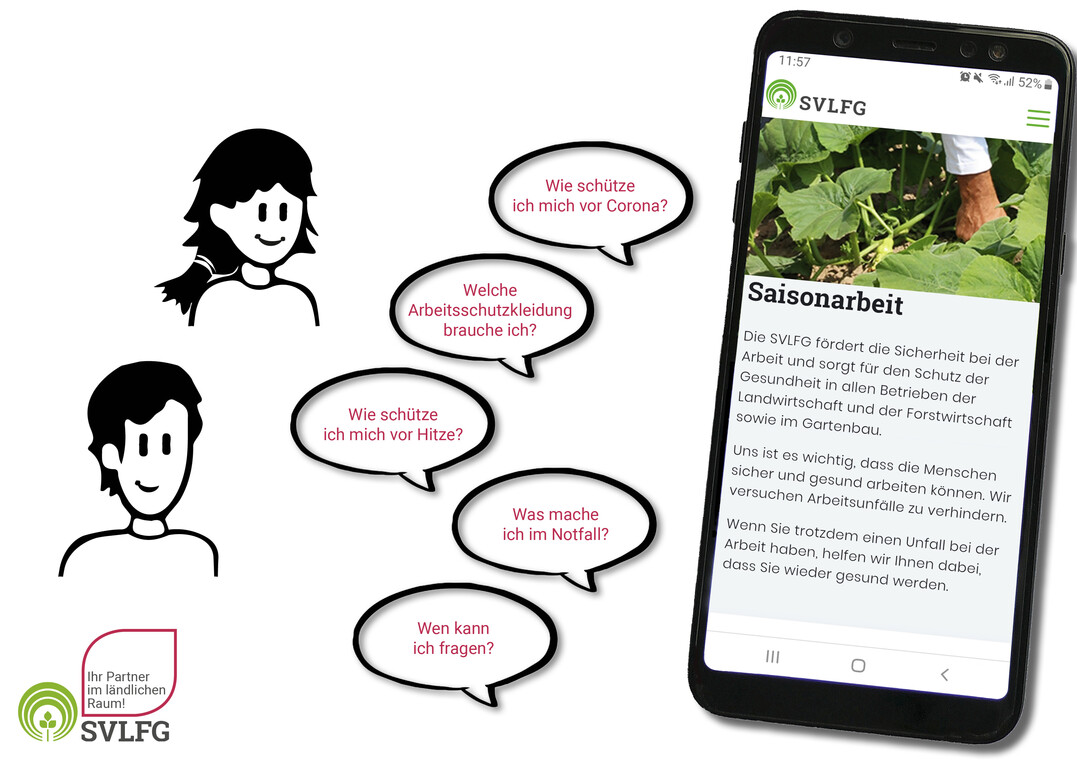  Die neue Web-App bietet Informationen zur gemeinsamen Arbeit und Unterbringung unter Corona-Bedingungen, zum Unfall- und Gesundheitsschutz sowie zur Ersten Hilfe.
