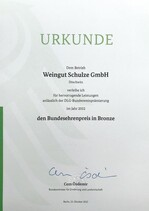 Das Weingut Schulze erhielt den Bundesehrenpreis in Bronze.