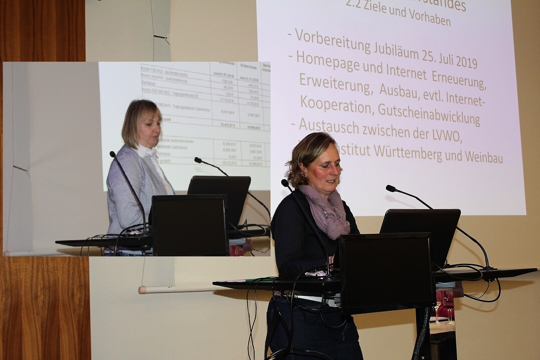 1. und 2. Vorsitzende Claudia Steinbrenner und Gudrun Ungerer bei der Jahreshauptversammlung.