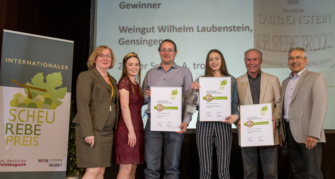 Sieger der Kategorie 1 "Perl und Schaumwein": Weingut Wilhelm Laubenstein, Gensingen/Rheinhessen, Weinhof Scheu, Schweigen/Pfalz, Weingut Scheffer, Zotzenheim/Rheinhessen