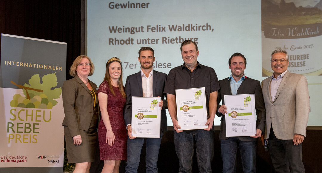 Sieger der Kategorie 5 "S": Weingut Felix Waldkirch, Rhodt und Rietburg/Pfalz, Weinhaus Zller, Kirrweiler/Pfalz, Winzergenossenschaft Knigschaffhausen-Kiechlinsbergen eG, Endingen/Baden  