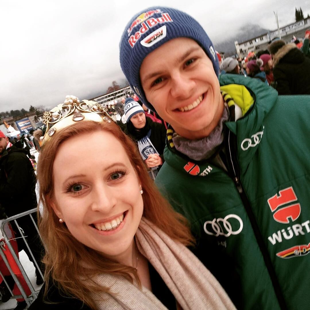 Klara Zehnder und Andreas Wellinger während der Vierschanzentournee.