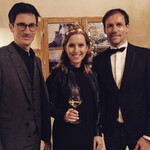 Martin Schmitt, Klara Zehnder und Sven Hannawald bei der Weinprobe für das Eurosport-Team im Vorfeld der Vierschanzentournee.