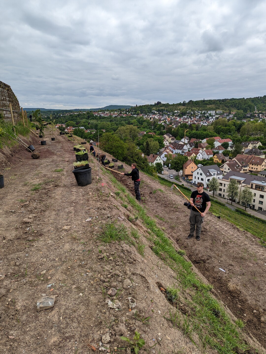 Die Sdseite ist der steilste Teil des Projekts.