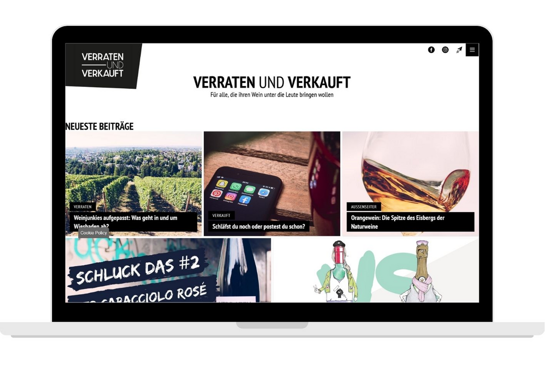 Die Startseite von Verraten und Verkauft zeigt immer die neusten Artikel an.