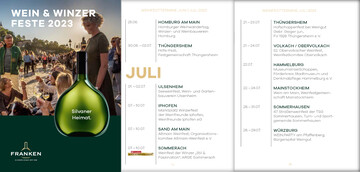 Die Wein und Winzerfeste der frnkischen Winzer im handlichen Format: Der Weinfestkalender 2023.
