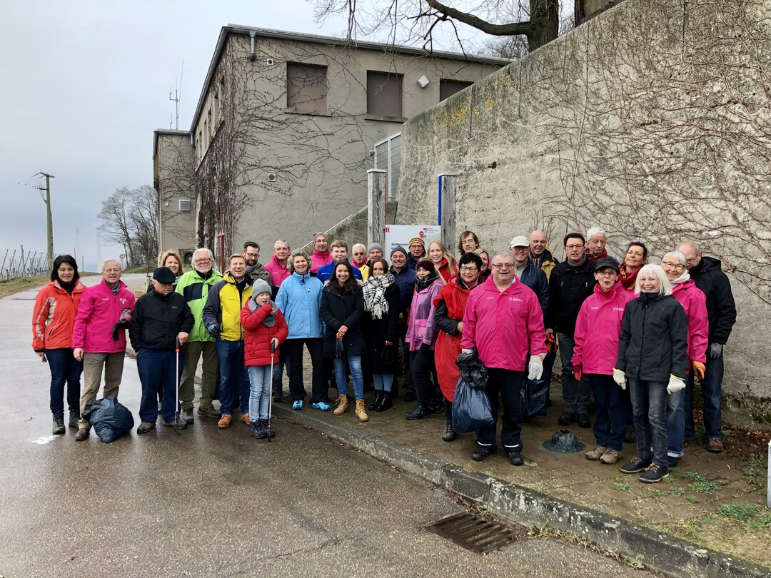 Alle Helfer bei der Putzaktion am Heilbronner Wartberg.