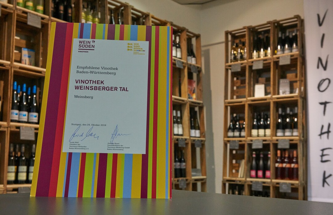 Die Vinothek Weinsberger Tal ist ab sofort eine empfohlene Vinothek Baden-Württembergs.