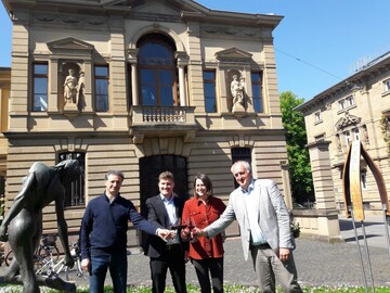 Heilbronns Wein Villa und ihre Sprecher (von links) Bjrn Heinrich, Daniel Drautz, Viola Albrecht und Justin Kircher.